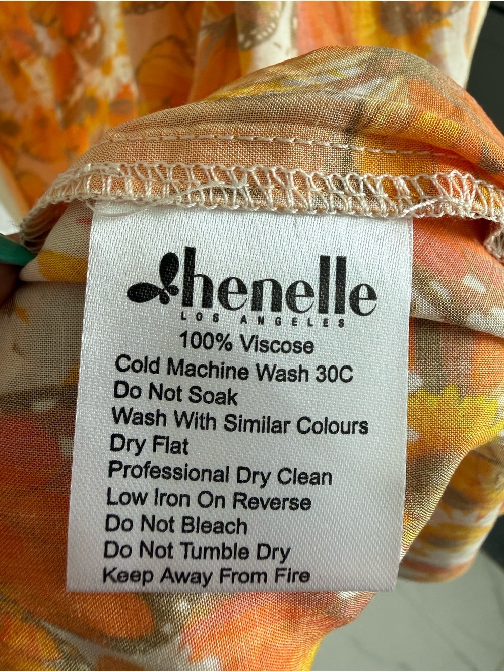New Henelle Lauren Canyon Bohemian Orange Yellow Floral Butterfly Robe One Size - Picture 11 of 11